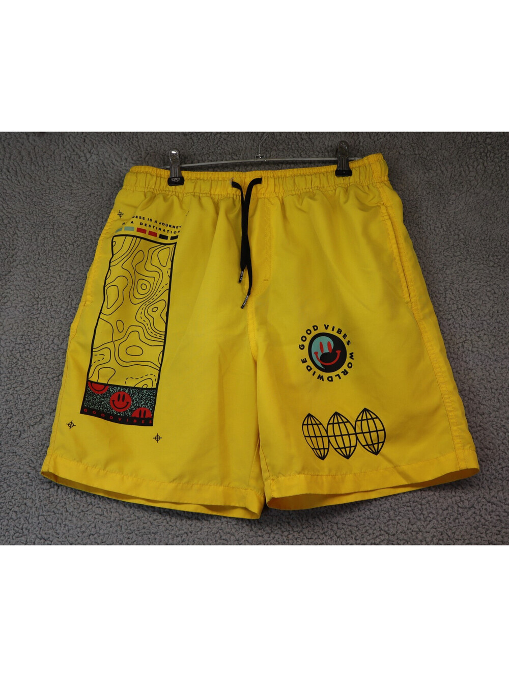 Brooklyn Cloth Swim Trunks Men Medium Yellow Colorblock